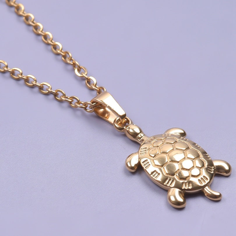 Stainless Steel Hydraulic Turtle Electroplating Ornament Necklaces