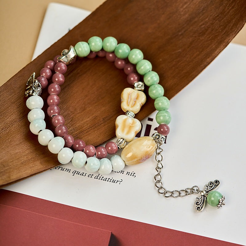 Women's Ceramic Ornament High-grade Hand-woven Chinese Bracelets