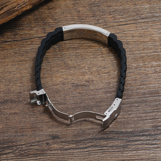 Men's Silica Gel Fashion Titanium Steel Accessories Stainless Bracelets