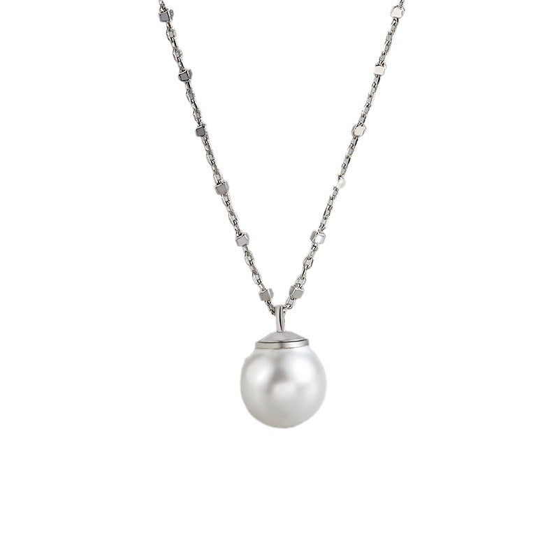 Women's Pearl Super Flash Square Chain Affordable Luxury Fashion Necklaces