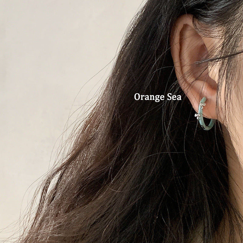 Women's Girlish Red Niche Exquisite Drip Glazed Earrings