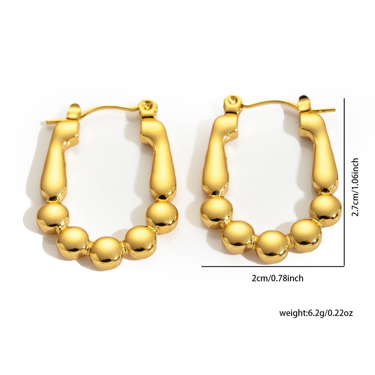 All Match Titanium Steel Gold-plated Texture Irregular Light Luxury Earrings