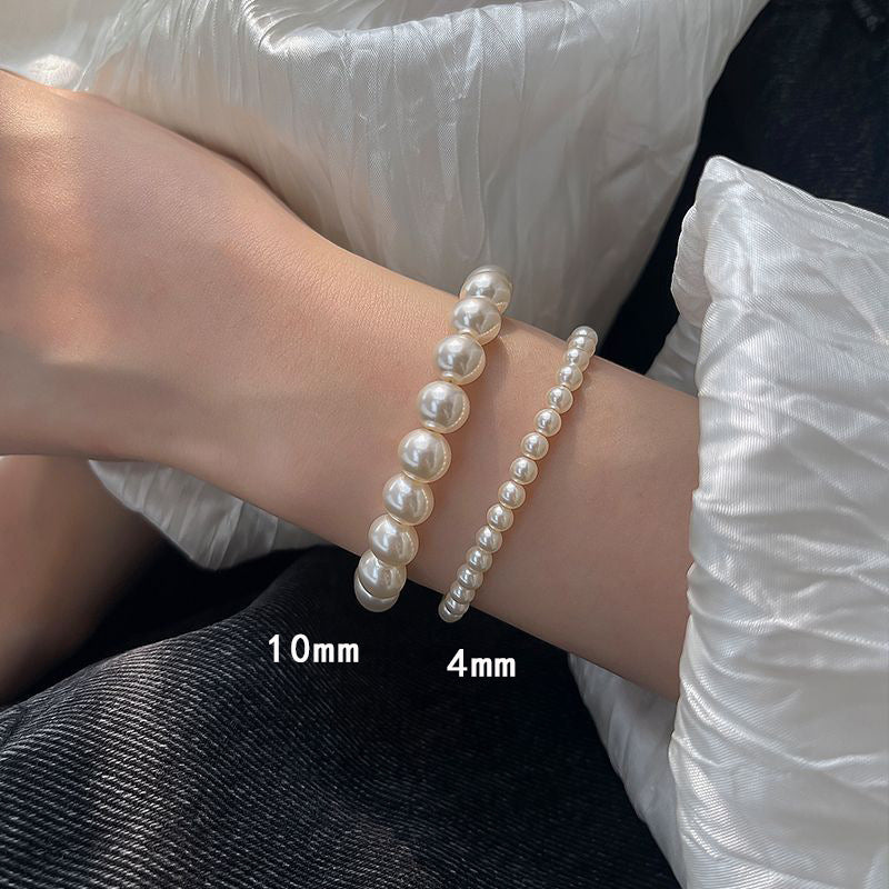 Simple Pearl Stretch Entry Lux Fashion Everyday Bracelets