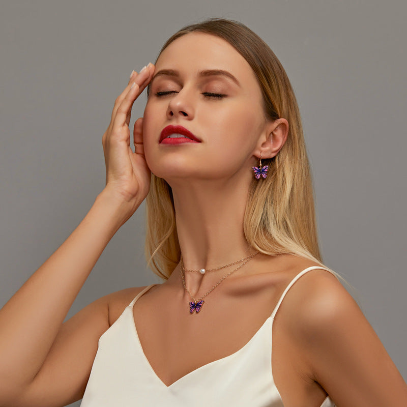 Temperament Water Drop Geometric Ear Personality Jewelry Set
