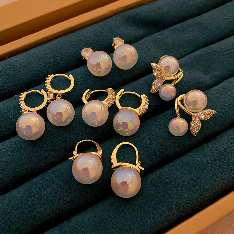 Luxury Mermaid Pearl Fashion High Sense Earrings