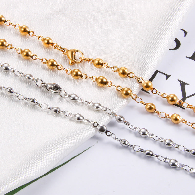 Women's & Men's Stainless Steel Simple Clavicle Chain Fashion Necklaces