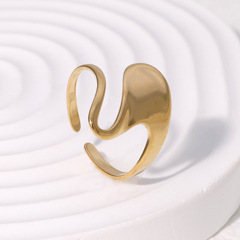 Simple Irregular Glossy Open Personalized Cold Style High-grade Rings