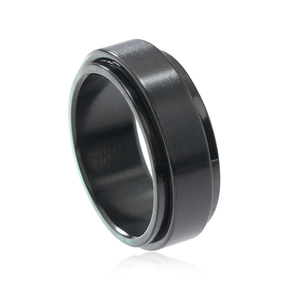 Men's Stylish Matte Stainless Steel Rotatable Decompression Rings