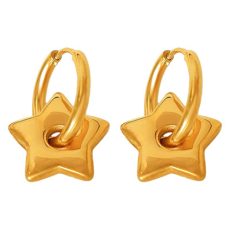 Women's Simple Fresh Style Love Five-pointed Star Yun Little Heart-shaped Earrings