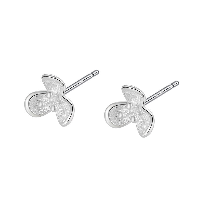 Sier Pure Flower Summer Simple Design Earrings