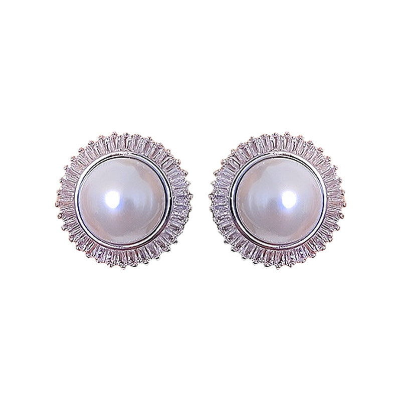 Style Design Disc Zircon Bead Retro Affordable Earrings