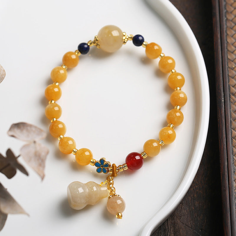 Jewelry Jade Bulge Beads Pumpkin Gourd Ethnic Style Topaz Bracelets