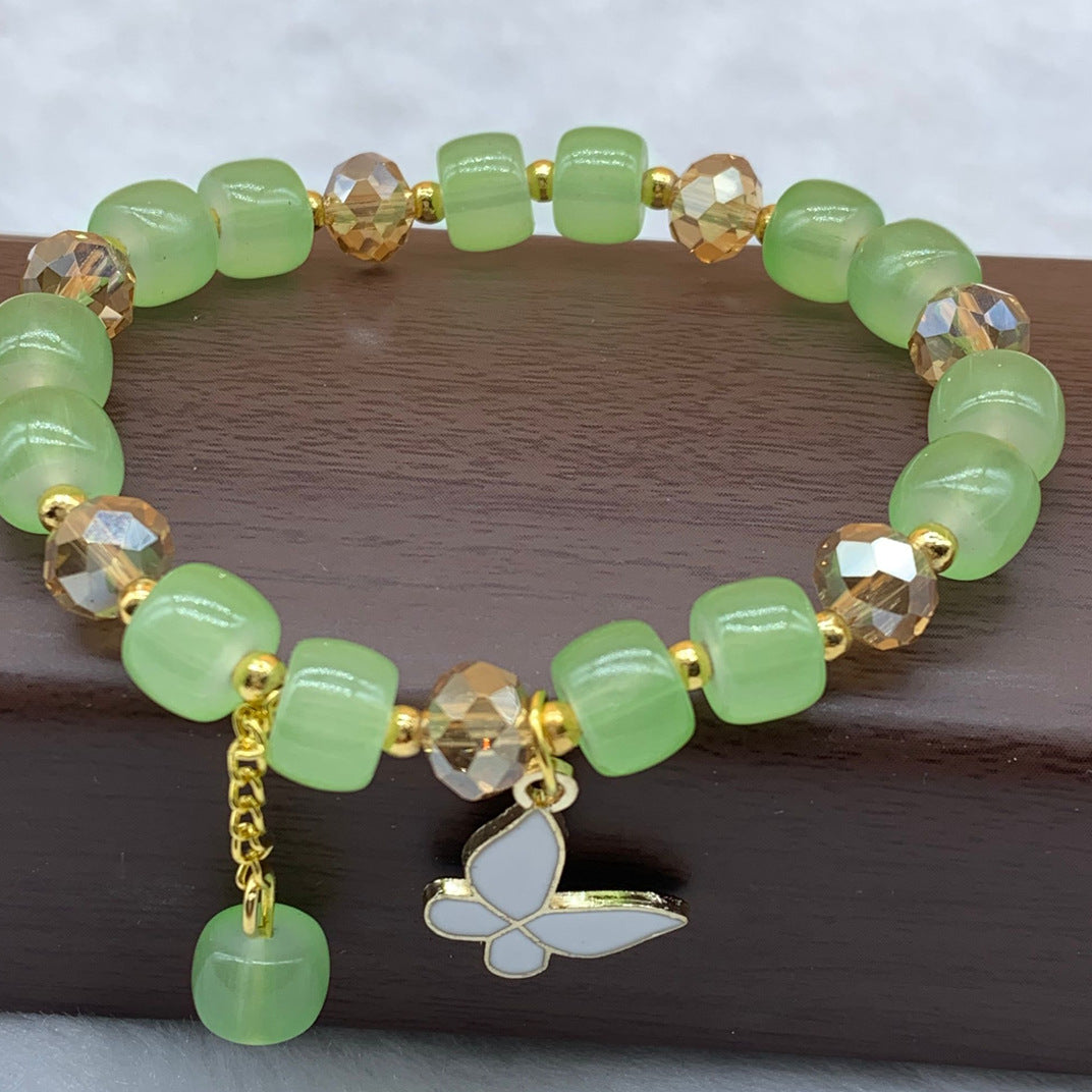 Summer Crystal Glass Butterfly String Beads Bracelets