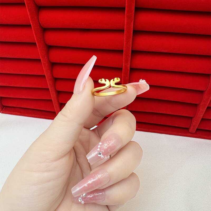 Light Luxury Design Real Bronze Open Rings