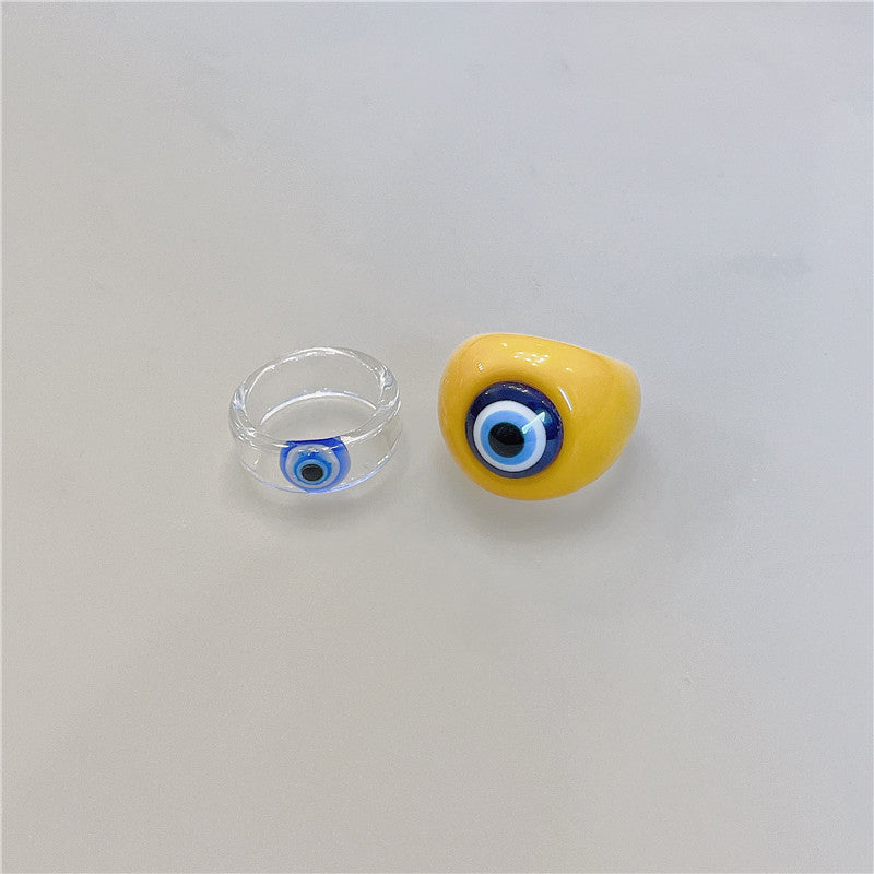 Retro Square Acrylic Geometric Resin Cold Wind Rings