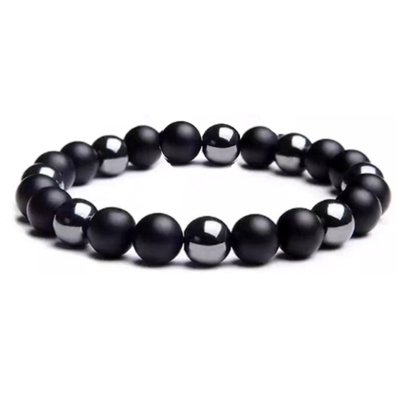 Men's Ornament Hematite Obsidian Matte Weave Vintage Bracelets