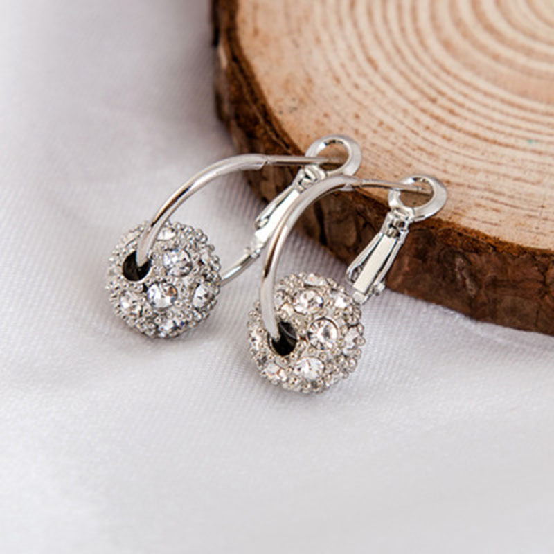 Korean Style Creative Crystal Diamond Ball Colorful Crystals Earrings