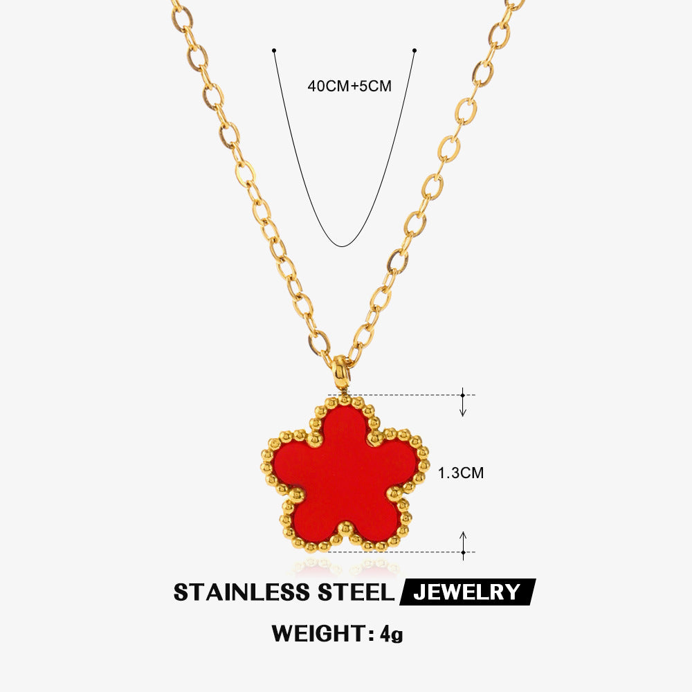 Steel Flower Ear Simple Popular Color Jewelry Set