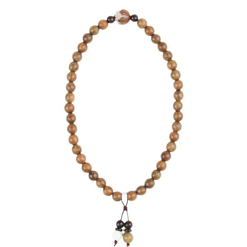 Green Sandalwood Beads Bodhi Root Carved Lotus Bracelets