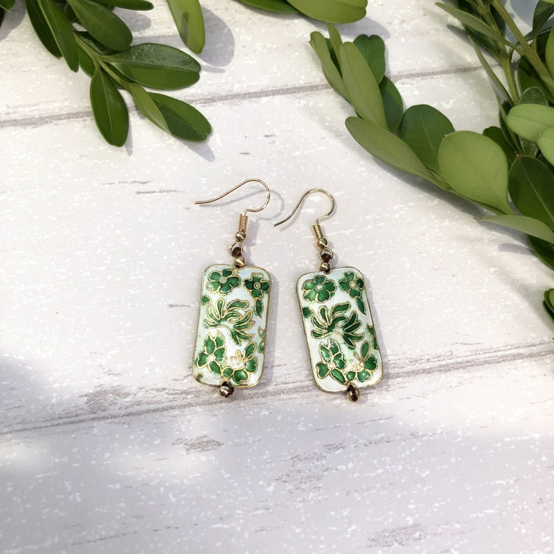 Women's Handmade Cloisonne Classical Simple Temperamental Water Earrings