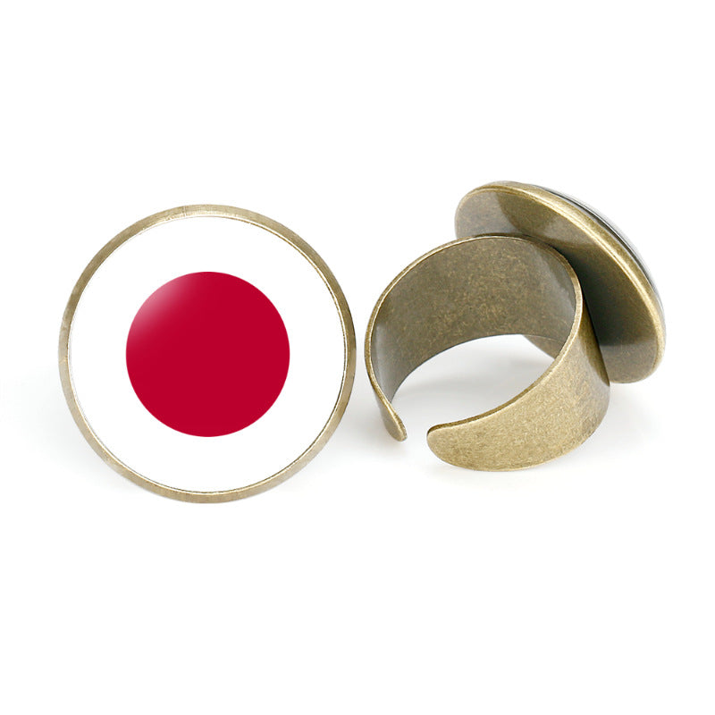 Asian Flags Vintage Open Bahrain Turkey Rings