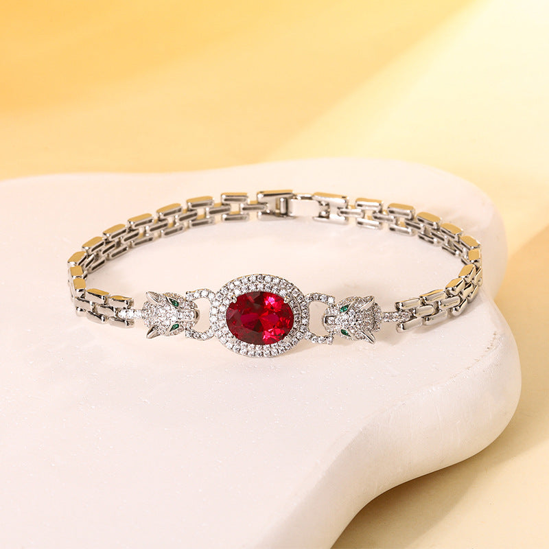 Sheng Jewelry Vintage Simulation Corundum Leopard Bracelets