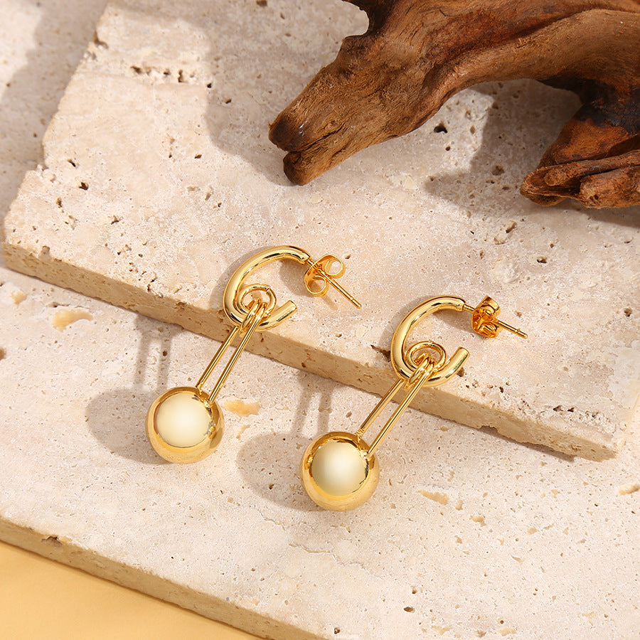 Women's Circle Rhinestone Sier Needle Popular Summer Earrings