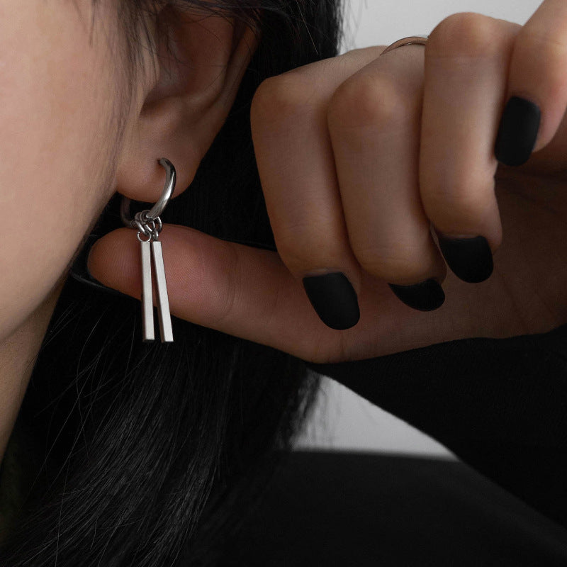 Women's & Men's Steel Fashionable High-grade Personalized Drop Long Stick Earrings