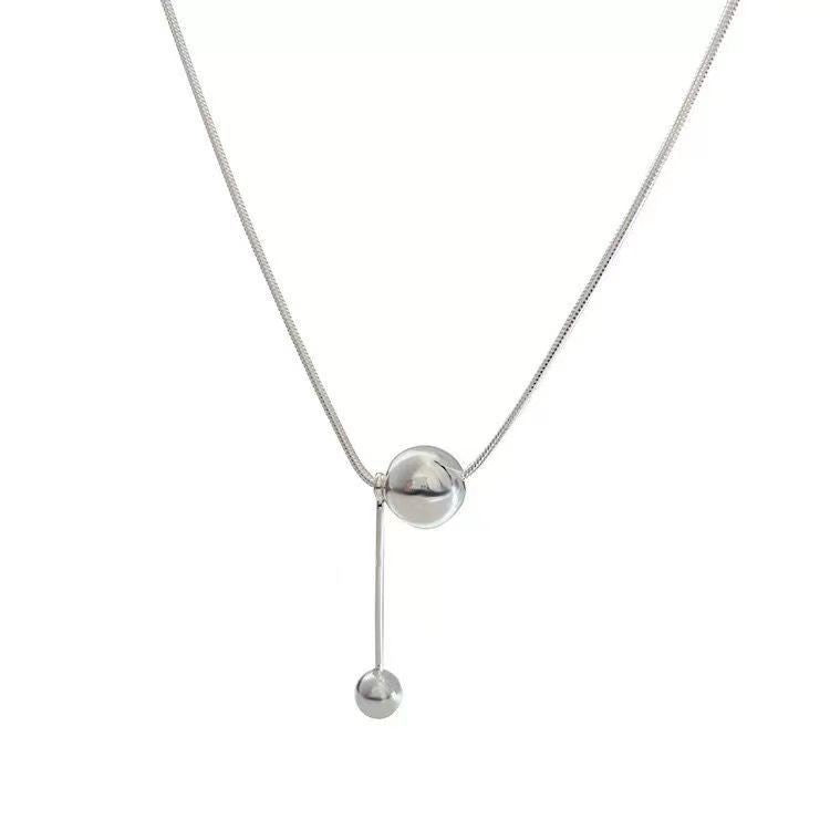 Women's Steel No Fading Light Luxury Ball Necklaces