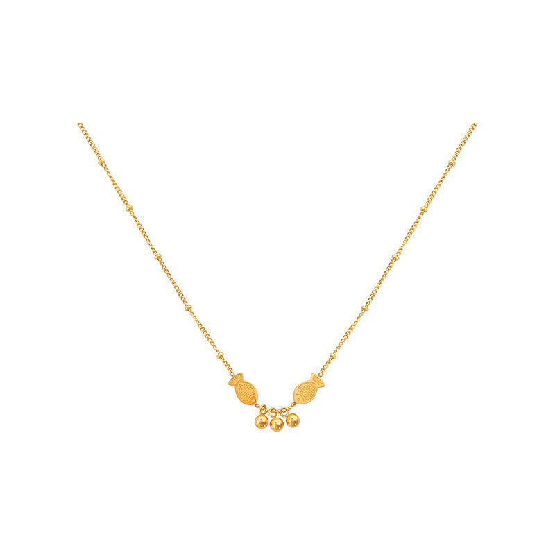 Women's Pisces Simple Fashion Design Titanium Steel Clavicle Chain Necklaces