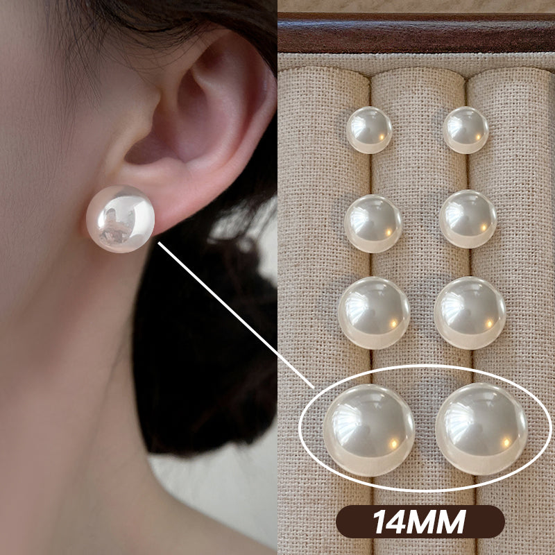 Women's Flat Round Steamed Bread Pearl High-grade Earrings
