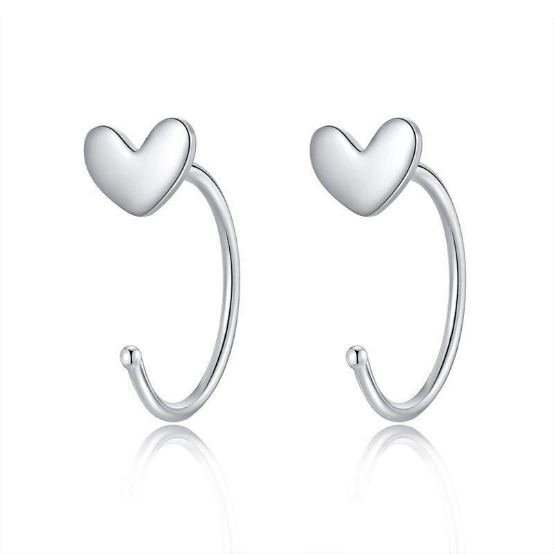 Women's Sterling Sier Pure Elegant Ear Niche Earrings