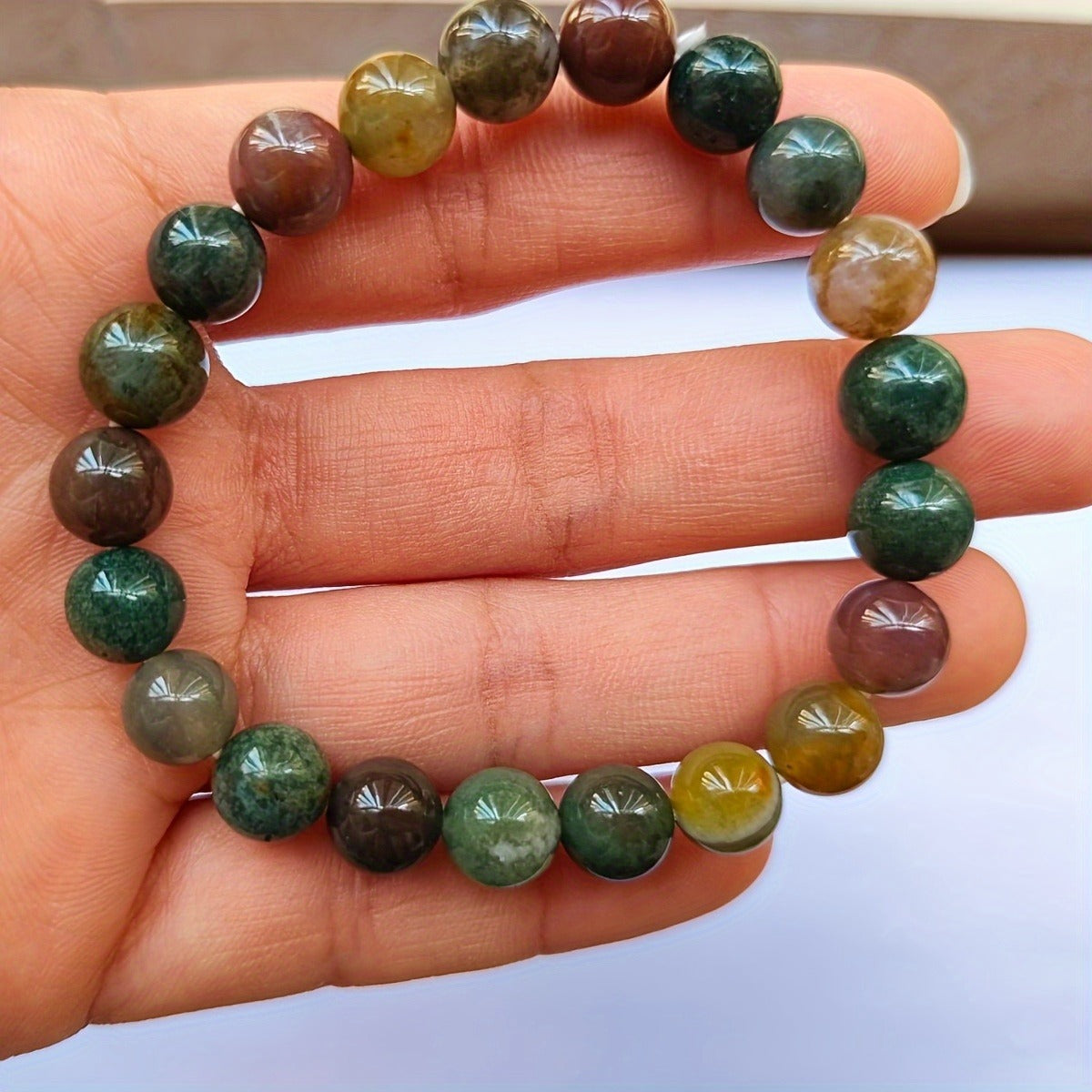 Women's & Men's Natural Indian Agate Bracelets