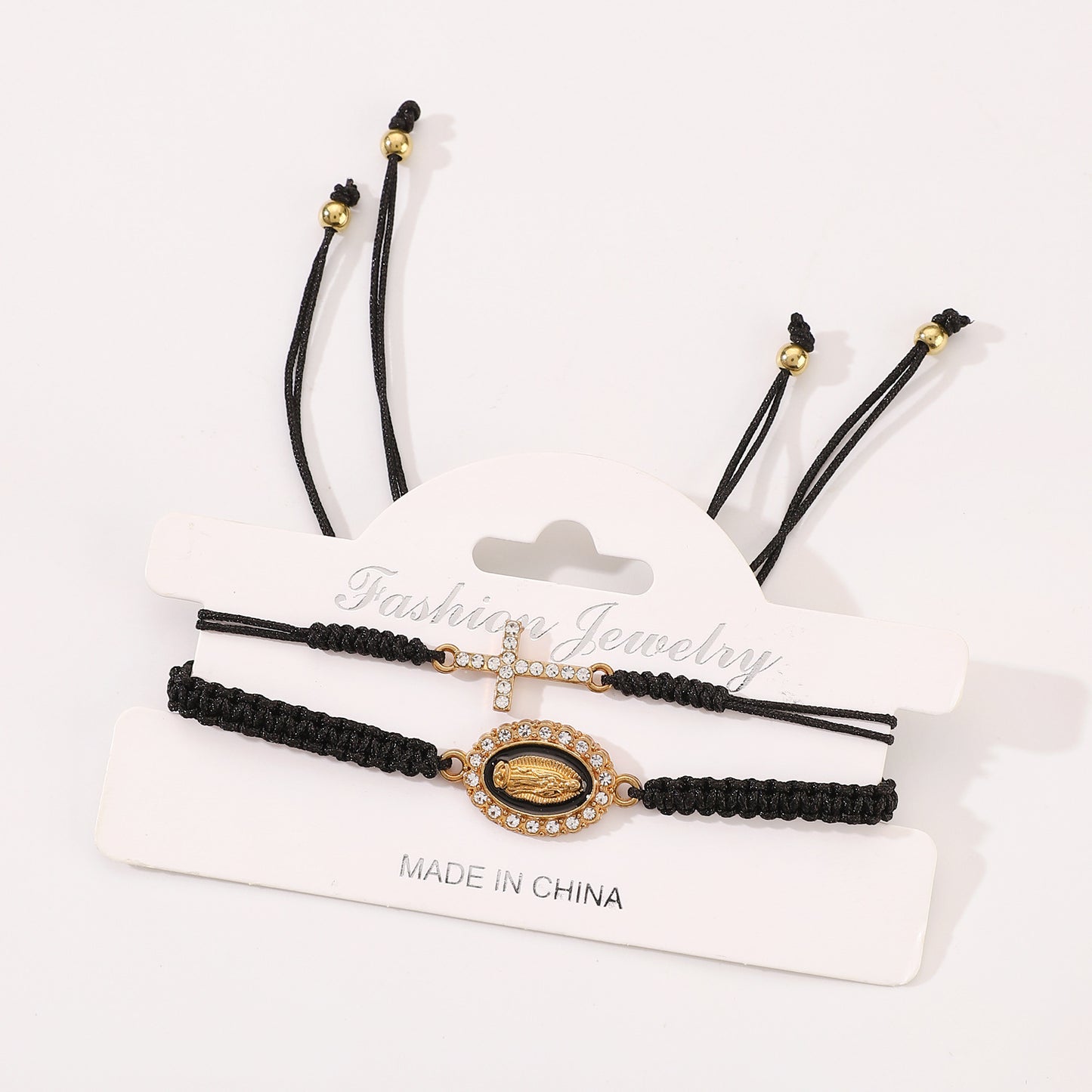 Portrait Maria Ornament Vintage Green Beaded Bracelets