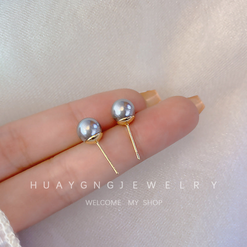 Women's Sier Needle Korean Style French Petite Retro Graceful Imitation Earrings