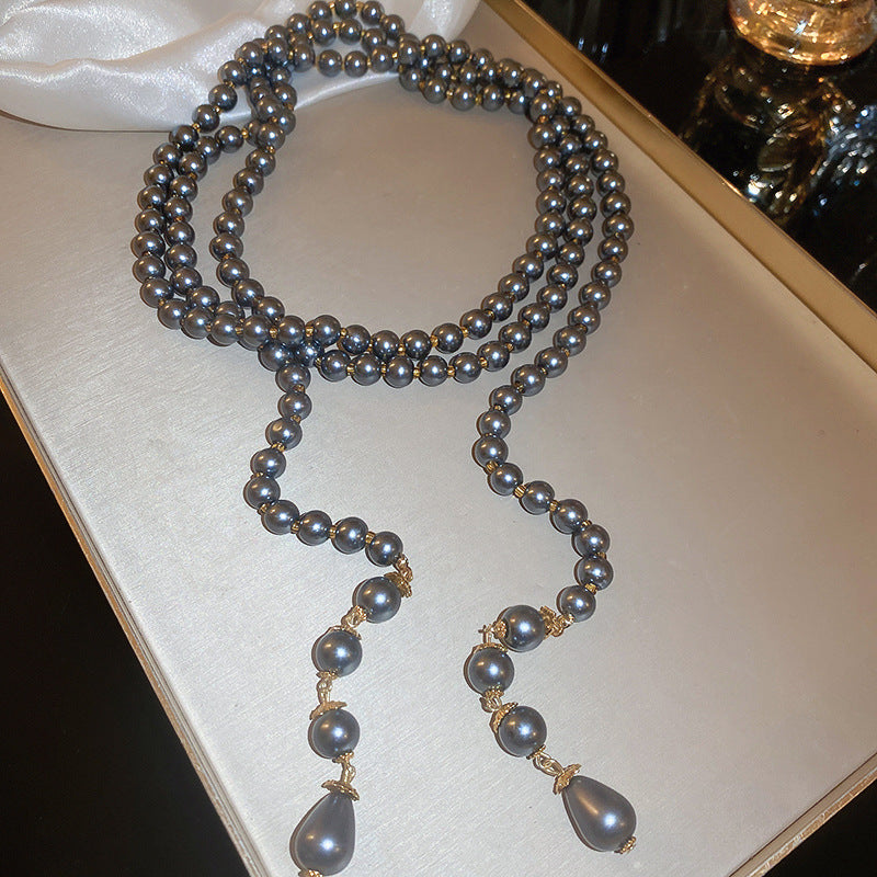 French Style Temperament Geometric Pearl Vintage Fashion High Necklaces