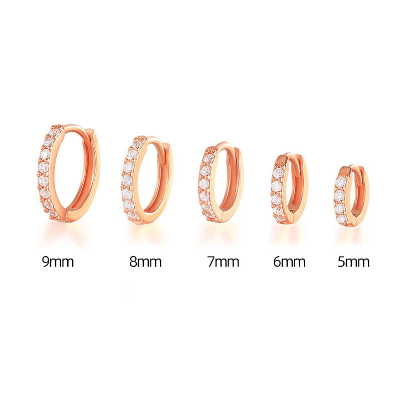 Women's Korean Style Simple Gang Drill Zircon Fresh Earrings