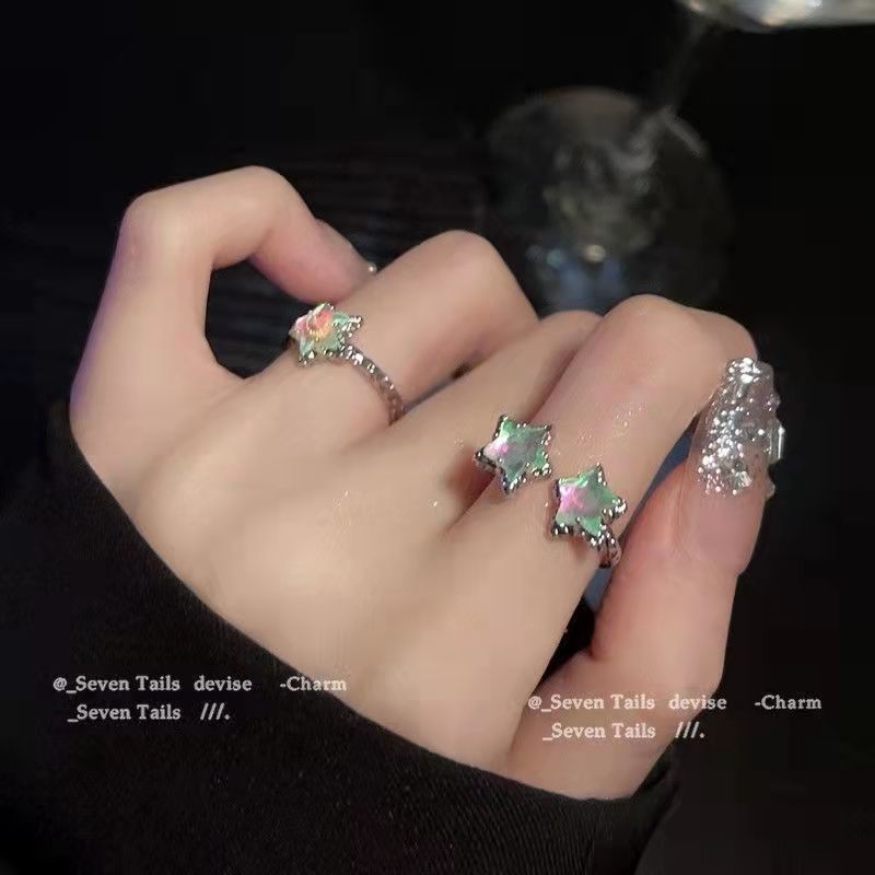 Luxury Minority Pentagram Female Design Sense Niche Rings