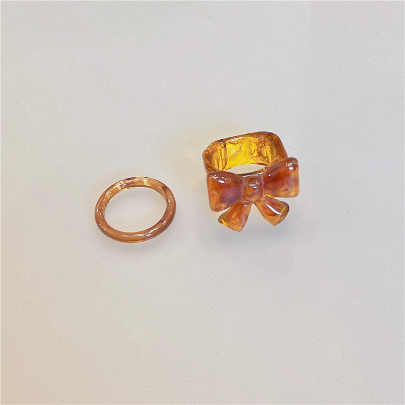 Retro Square Acrylic Geometric Resin Cold Wind Rings
