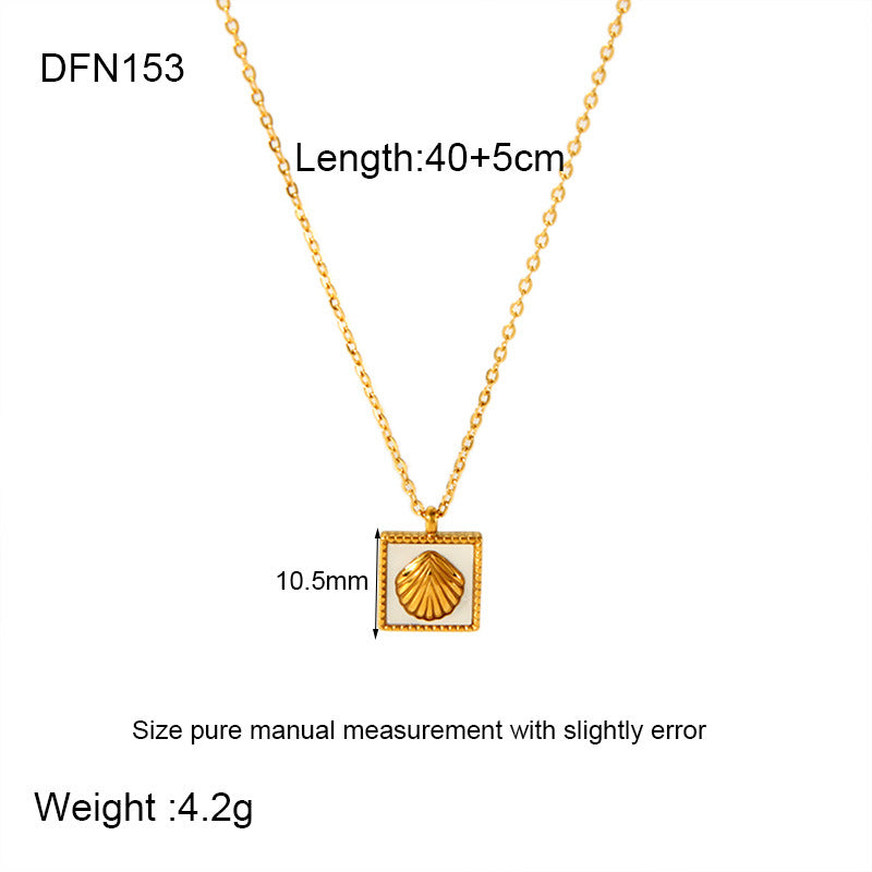 Women's Stainless Steel Heart Shell Palm Tree Necklaces