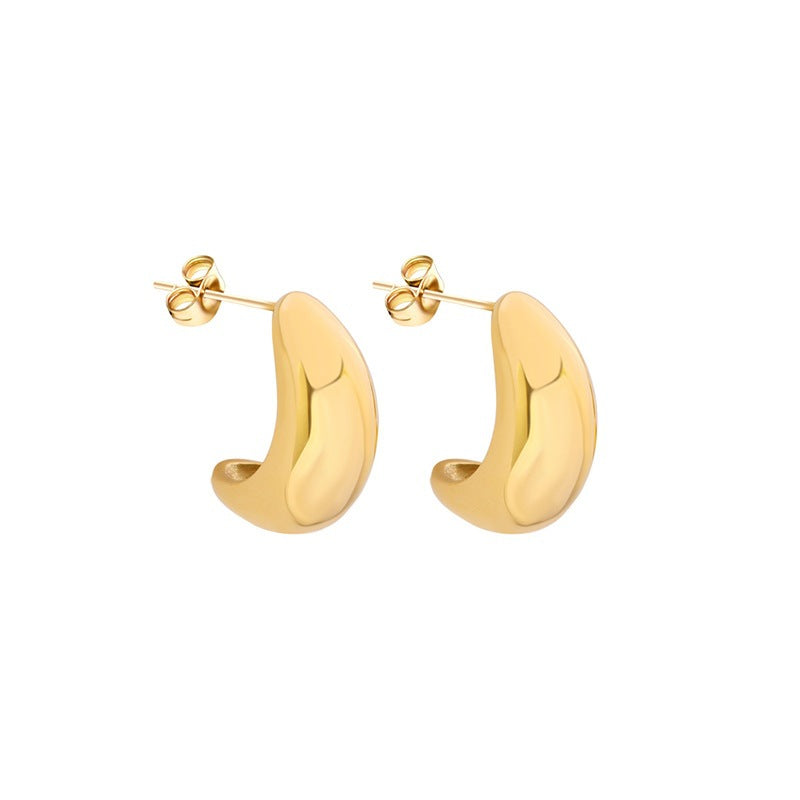 Retro Affordable Luxury Metal Shaped Design Earrings