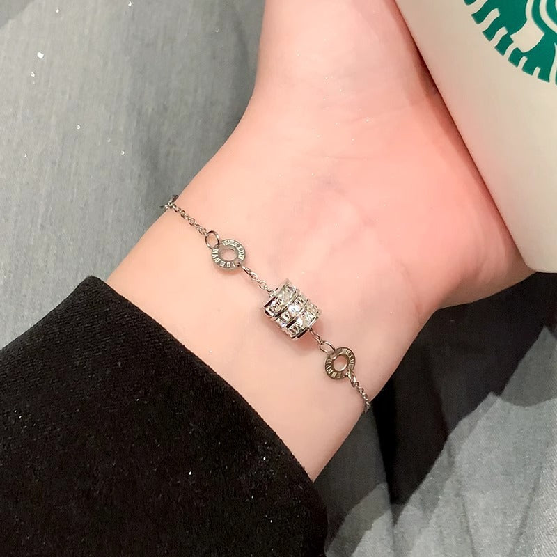 Steel Light Luxury Minority Roman Hand Bracelets