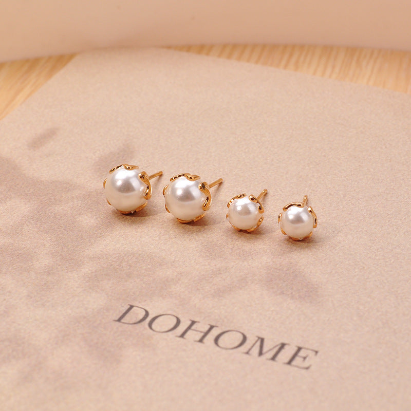 Women's Steel Needle Pearl High-grade Australian White Earrings