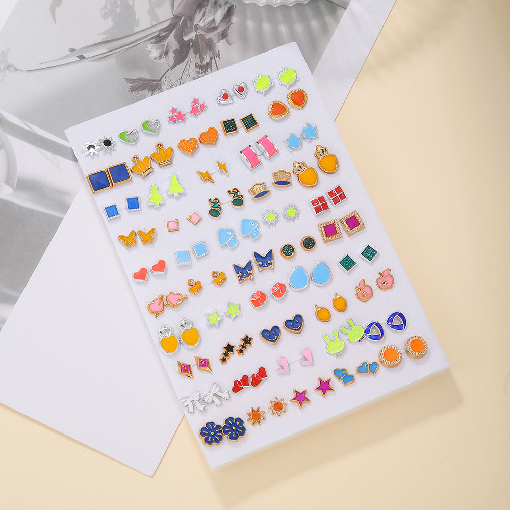 Fresh Pair Petite Female Creative Flower Stud Earrings