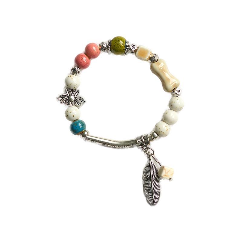 Ceramic Woven Chinese Style Fresh Ancient Beaded Bracelets