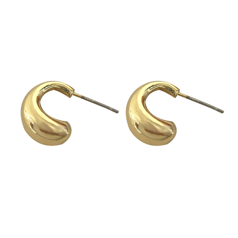 Women's Metal Glossy Shaped Simple Graceful Cold Earrings
