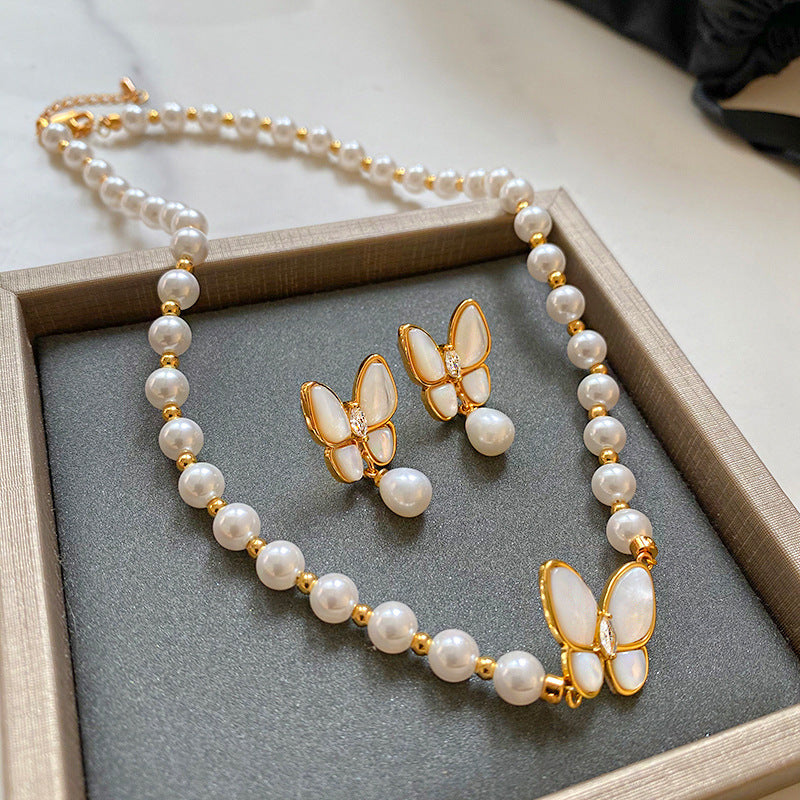 Natural White Shell Freshwater Baroque Pearl Female Mild Luxury Rings