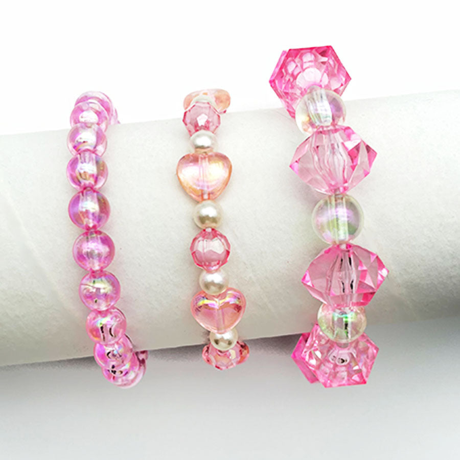 Natural Pink Crystal Cinnabar Female Acrylic Bracelets