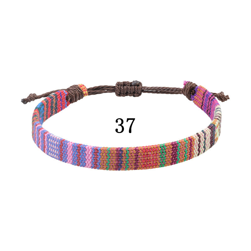 Style Cotton Linen Woven Fabric Carrying Bracelets