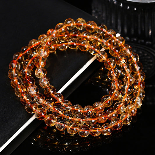 Jewelry Natural Citrine Fashion Round Beads Bracelets